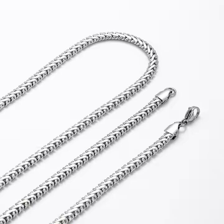 Image of THE MEN THING Chain for Men, Luxury Pure Titanium Steel Chain | Silver Stainless Steel Chain | Necklace Jewellery for Men & Boys
