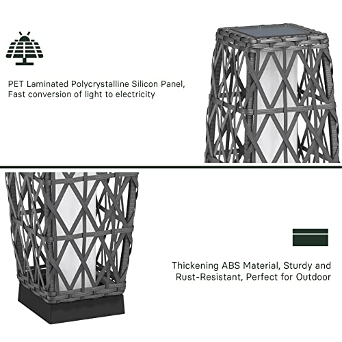Grand Patio Outdoor Solar Powered Wicker Floor Lamp Outdoor Weather-Resistant Deck Light For Garden Porch - Silver Gray thumb #5