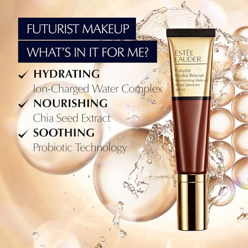 Estée Lauder Futurist Hydra Rescue Moisturizing Foundation Makeup SPF 45 for a 12-Hour Glow, 1.2 Fl Oz, 2C3 Fresco - Image 6