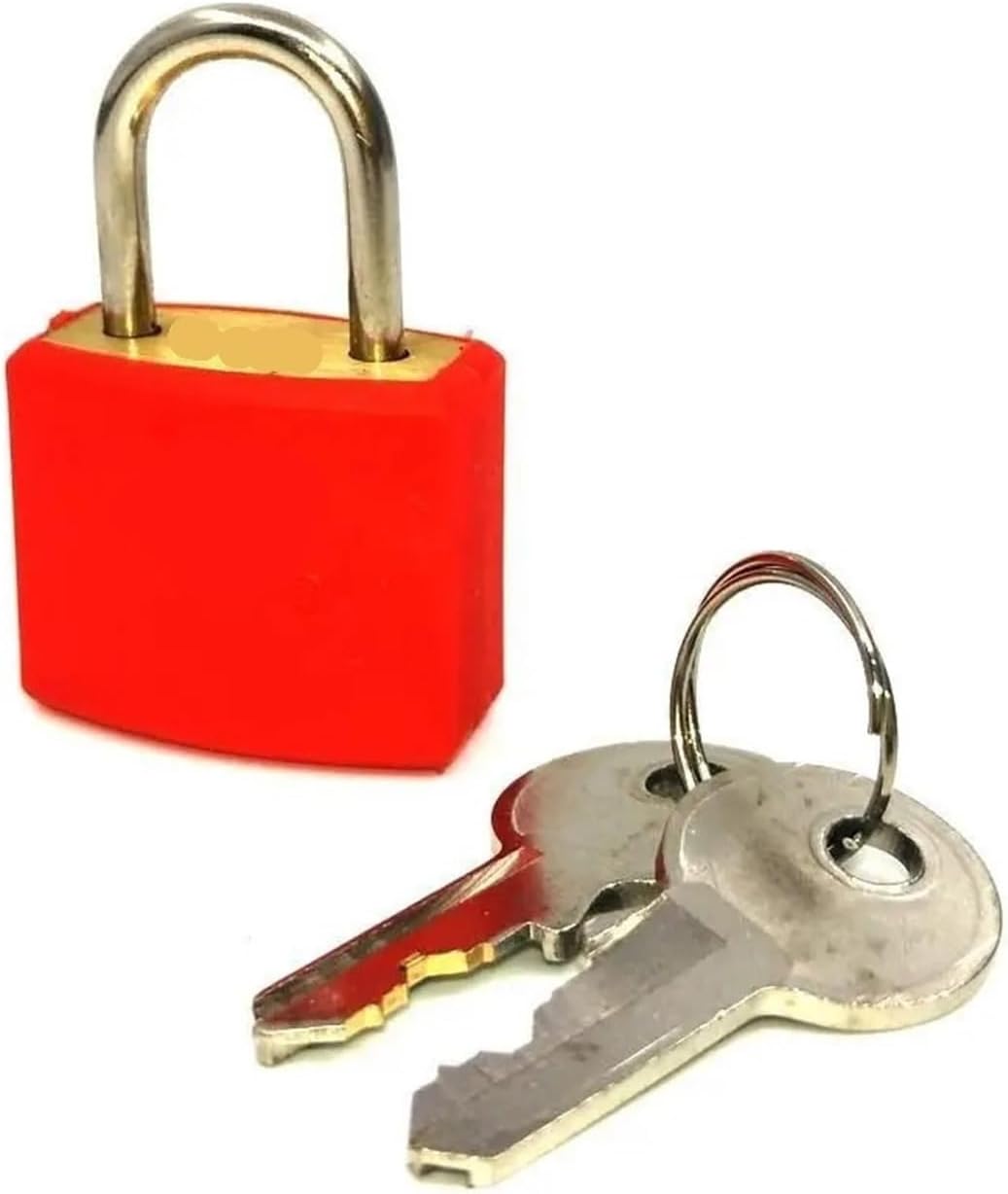 Travel Luggage Suitcase Cabinet Locker Padlock Zinc Alloy Mini Lock with Keys 1Pcs(Rose Red)
