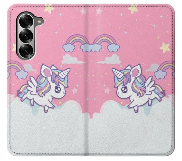 Funda de Z Fold 6 con dibujo de unicornio y tapa tipo libro 2