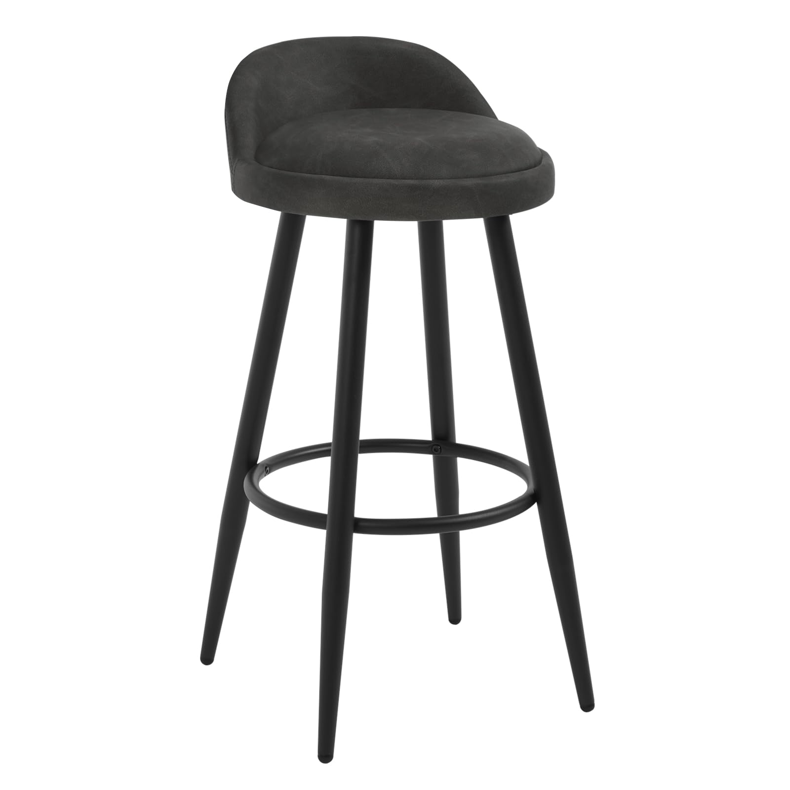 WOLTU Bar Stool, Breakfast Barstool with Low Back, Anthracite