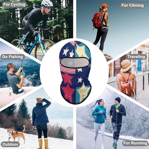 Balaclava con Estampado de Estrellas para Hombres y Mujeres, Máscara Facial Transpirable para Protección Solar, Cubre Cabeza Completa para Senderismo, Ciclismo, Correr, Conducción miniatura 6