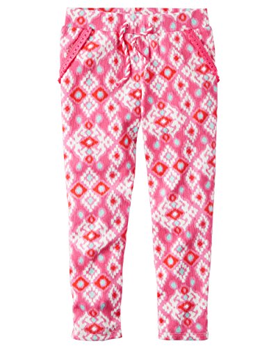 Joggers imprimés en toile crêpée rose et élastique souple taille 5T