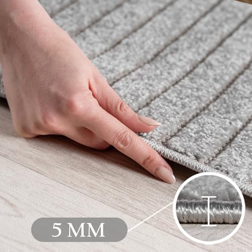 Tapis extérieur résistant à la pluie gris SIMPEX lavable pour terrasse