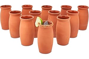 Okuna Outpost Cantaritos de Barro Mexicanos: Fiesta-Ready Clay Drinking Cups for Margaritas and Tequila