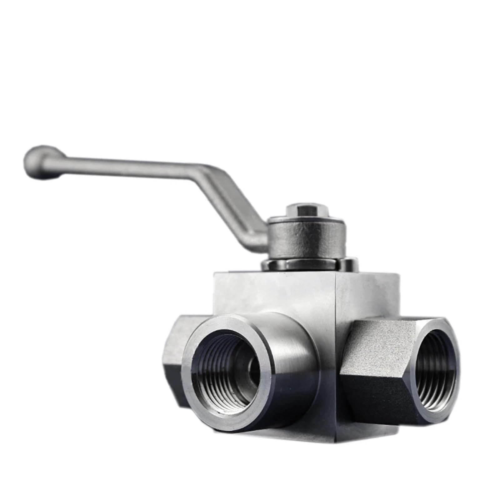 1 szt. 1/4" 3/8" 1/2" 3/4" 1" 3-drożny hydrauliczny zawór kulowy wysokociśnieniowy typu L ze stali nierdzewnej(1")