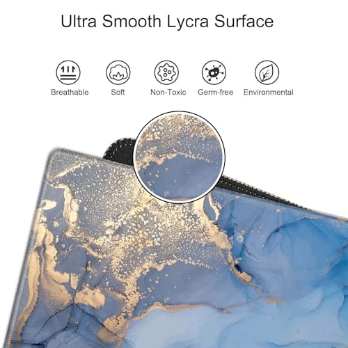 Image of 48 x 24 inch Mouse Pad Gaming Mousepad XXXXL Desk Mat Extra Large Desk Pad Giant Computer Mat Blue Marble 48 Inch Mouse Matt for Desktop Office Protector