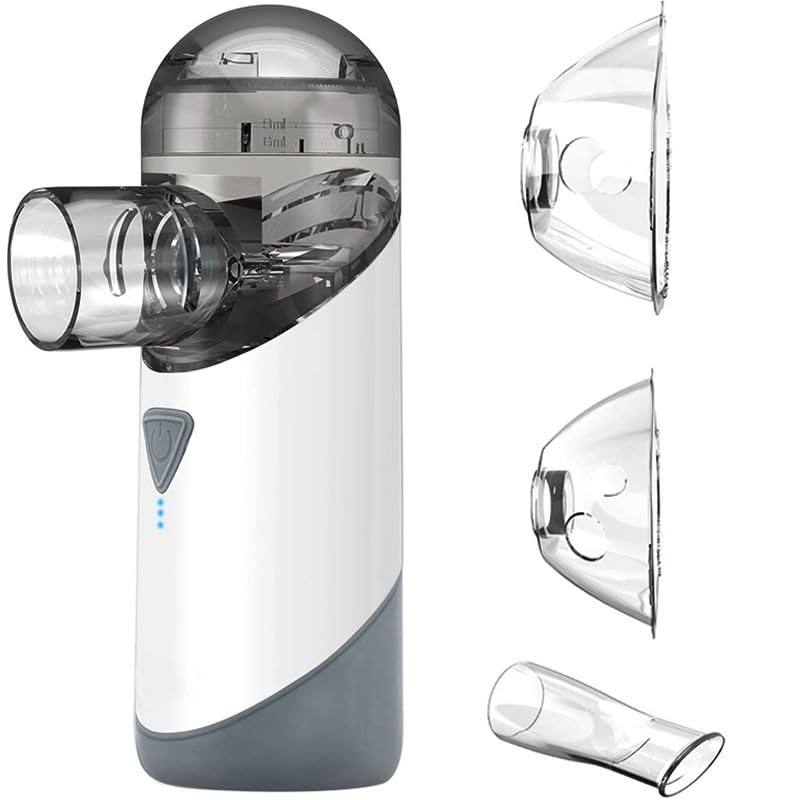 iKeener Inhalationsgerät Tragbar Set Ultra Leise Inhalator,Inhaliergeräte für Erwachsene & Kinder,Einstellbarer Vernebler Inhaliergerät für Zuhause und Reisen,2 Masken & Mundstück