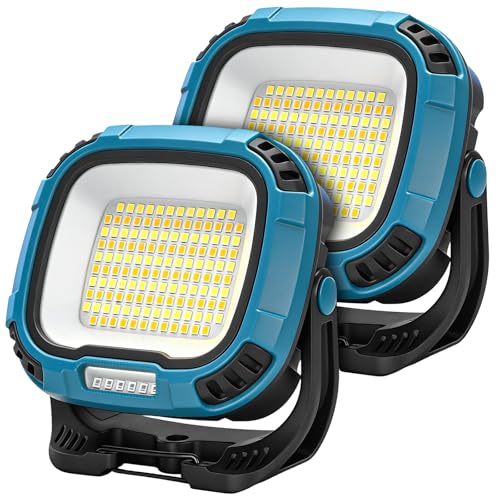 2 Pack 6000mAh Rechargeable Work Light, 4000LM 136-LED Magnetic Light