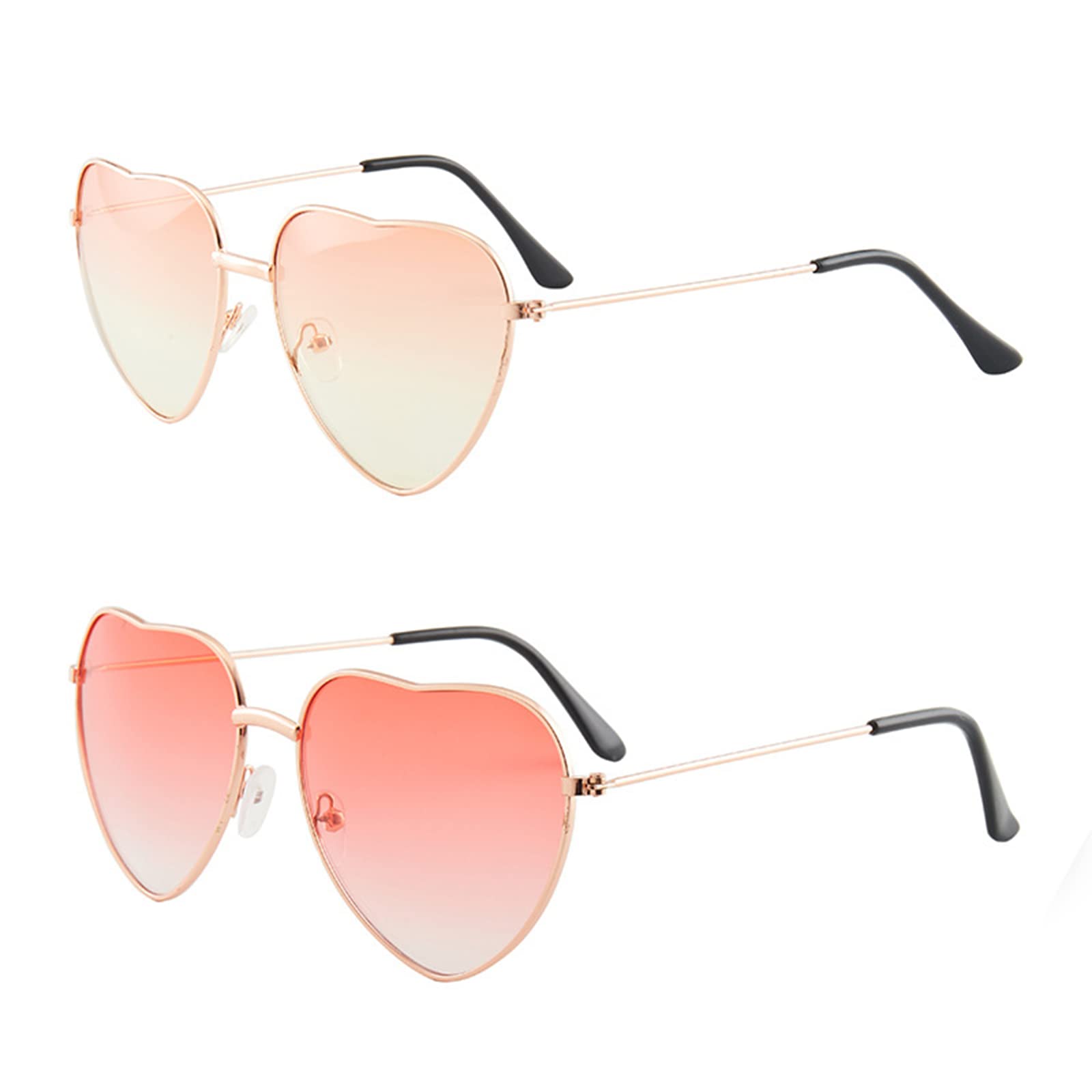 GenericHeart Sunglasses Adult Heart Glasses Lightweight Sunglasses Uv  Protection Heart Shaped Sunglasses Metal Frame Retro Sunglasses Set Hippy  Specs