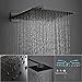 Modern shower faucet set, Rain shower systems with rain shower and handheld, Shower trim kit with rough-in diverter valve, Luxury rainfall shower kit, Shower combo set (Matte Black)
