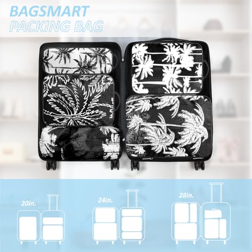 Tropical Palm Tree Travel Packing Cubes Set (7 Piece) - Essential Bag for Clothes Shoes Cosmetics Toiletry - Perfect Business Trip Accessories - Image 6