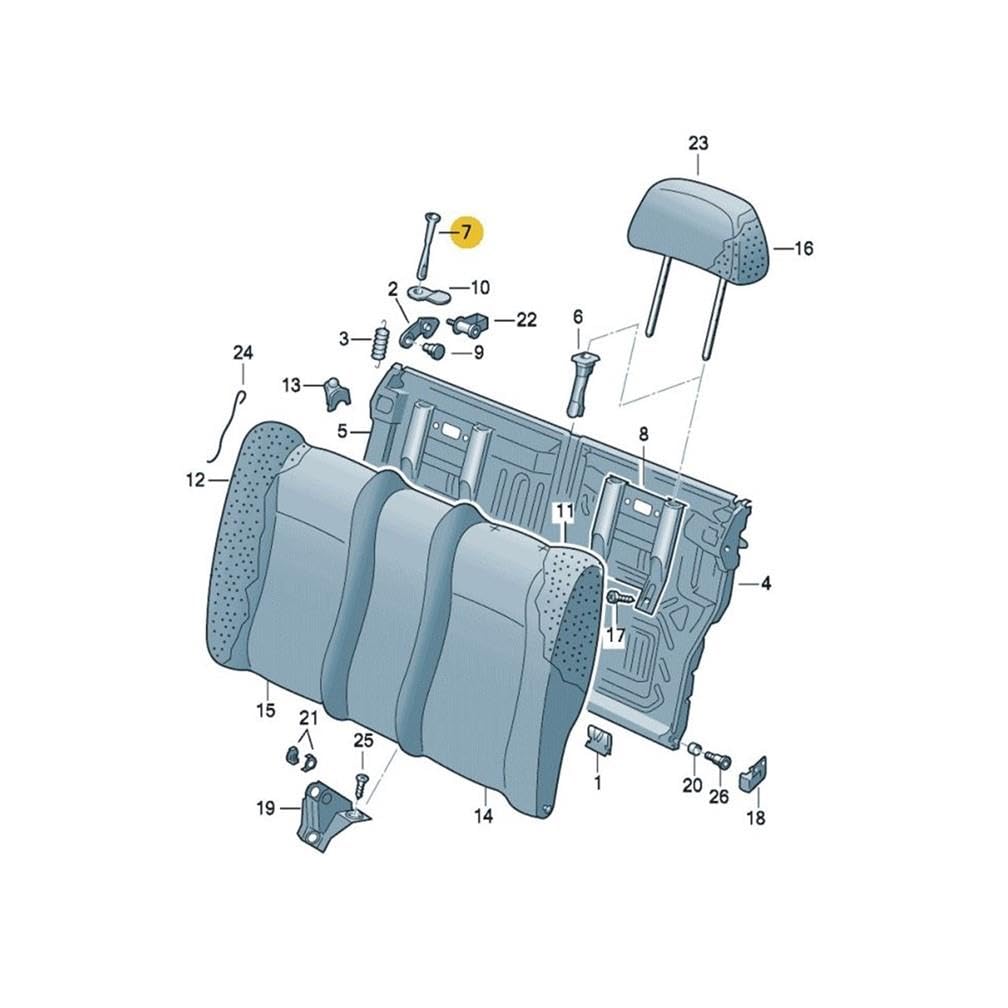 Arka Koltuk Yatırma Mandalı Çubuğu 1H0885683 VW Caddy ile uyumlu 1996-2003