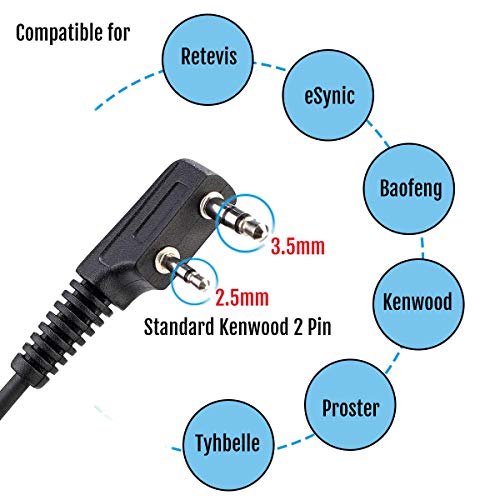 Image of Retevis RT22 Walkie Talkie Earpiece, for RT68 /RT21 /H777 /RT27 /RT68H