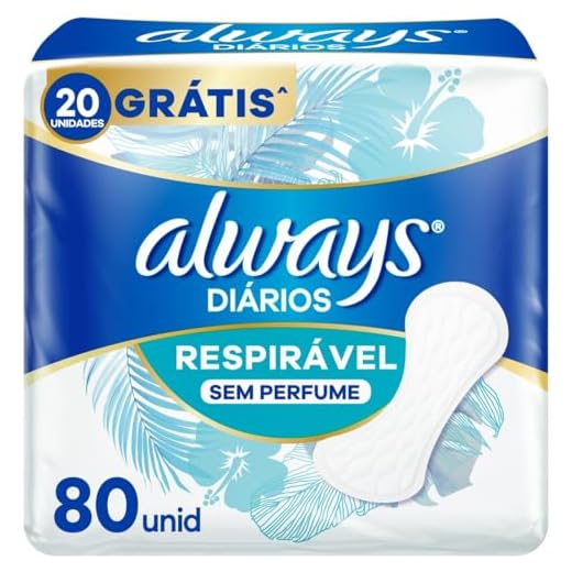 Protetor Diário Always Respirável - 80 unidades