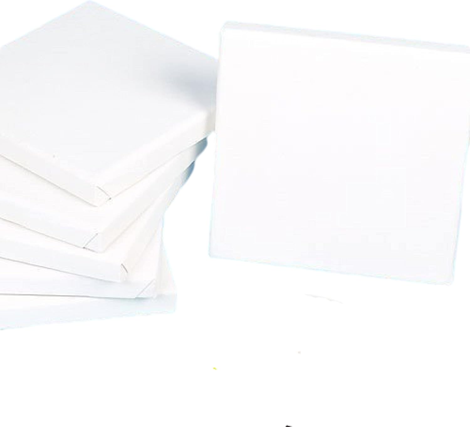 Baker Ross EK1694 Mini Fabric, Primed and Stretched White Canvas for Painting, Artist Work and Arts and Crafts (Pack of 3), 15cm x 15cm