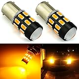 JDM ASTAR Super Bright 5730 Chipsets 1156 1141 1073 7506 LED Bulbs with Projector,Amber Yellow--2yr Warranty Included