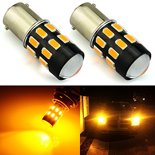 JDM ASTAR Super Bright 5730 Chipsets 1156 1141 1073 7506 LED Bulbs with Projector,Amber Yellow