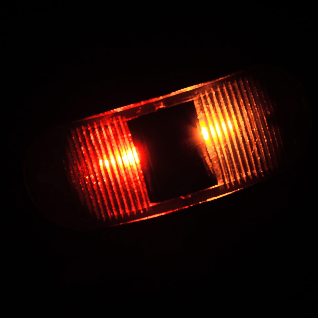 beler 6pcs 12V-24V LED Clearance Light Side Marker Lamp Ambre Rouge pour Remorque Camion Caravane