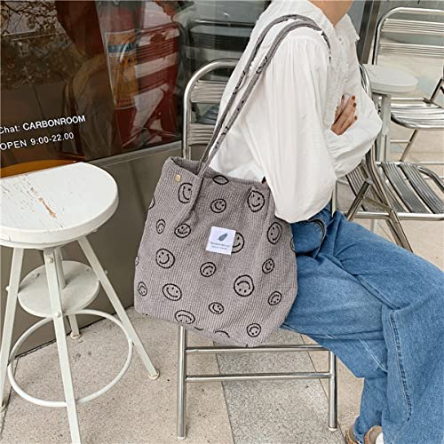 Image of JARKJARD Corduroy Tote Bag Aesthetic Cute Tote Bags Large School Shoulder Bags for TeenGirls Trendy Stuff