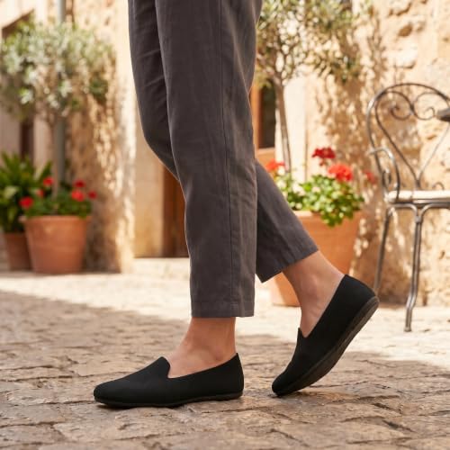 Image of Puxowe Women's Ballet Flats Breathable Knit Slip On Comfortable Round Toe Walking Shoes with Arch Support Insole for Work