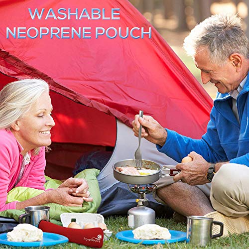 2-Person Stainless Steel Portable Eating Utensils Set - For Camping And Travel With Case & Bottle Opener - Travelsource #TOP3