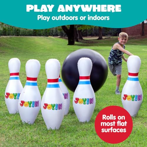 image for JOYIN Giant Inflatable Bowling Set for Kids and Adults, Christmas Birt