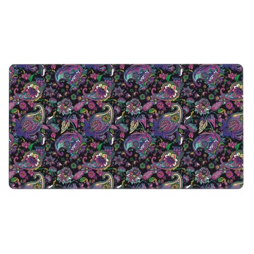 Alfombrilla grande para juegos y teclado que protege el escritorio con diseño de flores