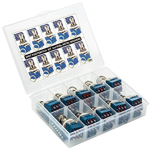 image for 10 pcs 3pdt Stomp Footswitch incl PCB incl metal washer, for Guitar Pe