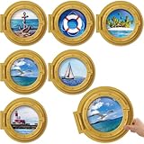 Viozakanry 6 Styles Large Nautical Cutouts 11 Inches Double Printed Cabin Scenery Nautical Accents Anchor Sailboat Lighthouse Beach Lifebuoy Seagull Decorations for Bulletin Board Party Supplies