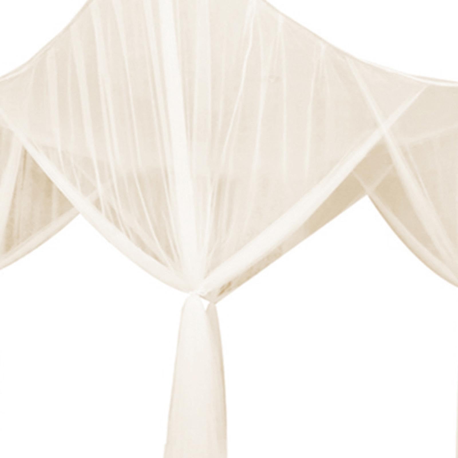 Baoblaze Tenda a baldacchino con 4 pali ad angolo, zanzariera, letto matrimoniale e singolo, zanzariera, letto matrimoniale per casa, cameretta dei bambini, viaggio all'aperto, beige