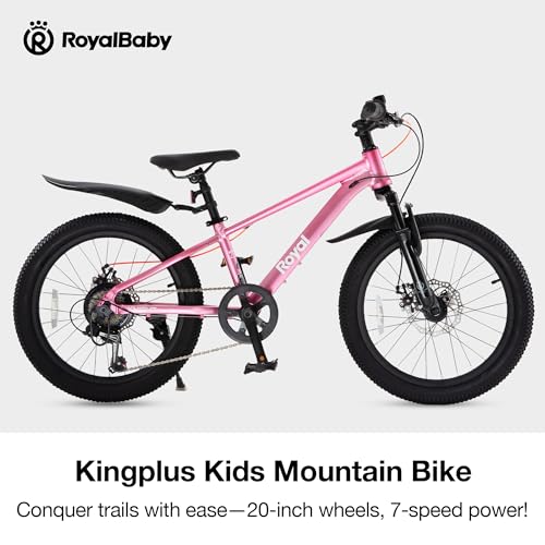 Image of RoyalBaby Kids Mountain Bike for Boys and Girls, Ultra-Light Aluminum 20-26 Inch Wheel Bicycle for 6-14 Years Old Children, 7 /21-Speeds Drivetrain