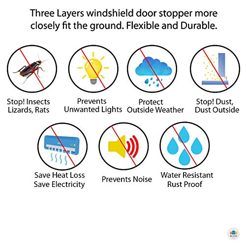 Image of Door Bottome Seal Plate Frameless Silicone Door Brushes Dustproof Waterproof and Windproof -1 Meter Pack of - (6)