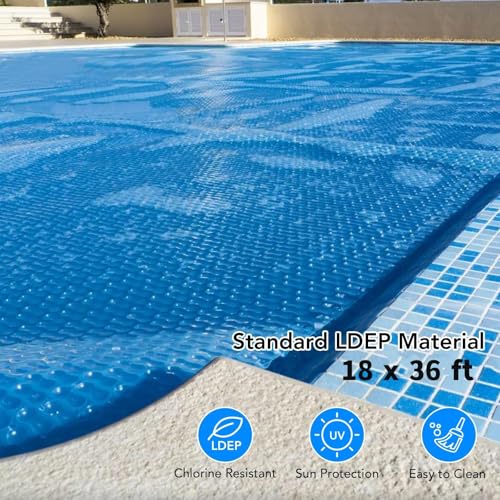 Cobertor solar rectangular para piscina 18x36 ft azul miniatura 4