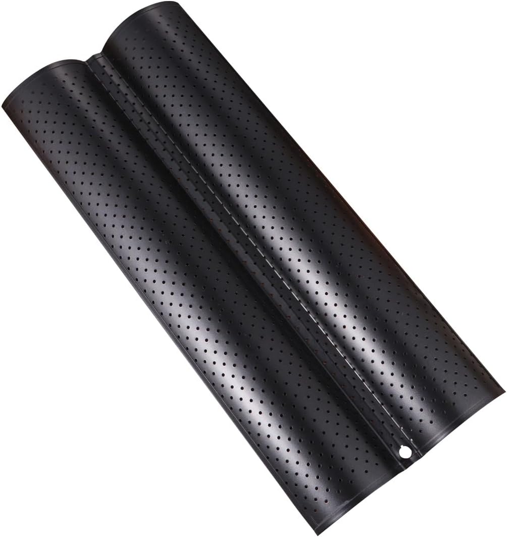 Alasum Non-stick French Bread Baking Tray with 2 Wave Slots Black Loaf Pan for Home Kitchen Baking Sturdy Bread Rack for Baguette