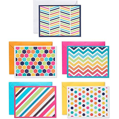 American Greetings 30-Count All-Occasion Blank Notecard Pack, Bright Pattern Assortment