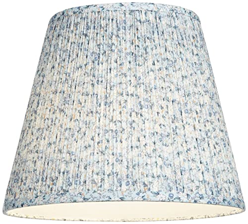 Blue Floral Pleated Empire Lamp Shade 8X13X11 (Spider) - Springcrest #TOP3