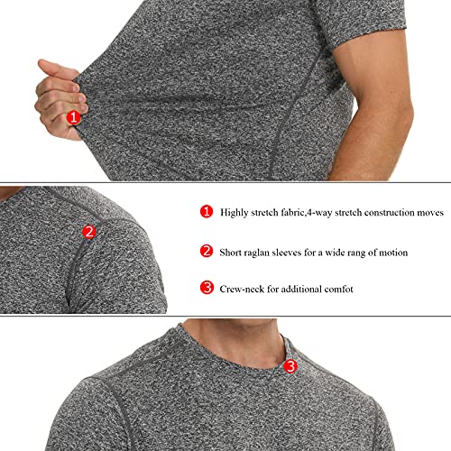 LEDING Camisas modernas masculinas de manga curta para férias de verão com gola redonda e secagem rá