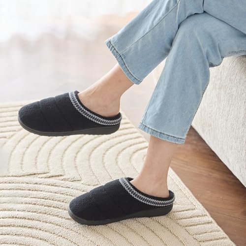 Image of GOEWY Fuzzy Slippers for Women Indoor Outdoor with Memory Foam Cozy Shoes