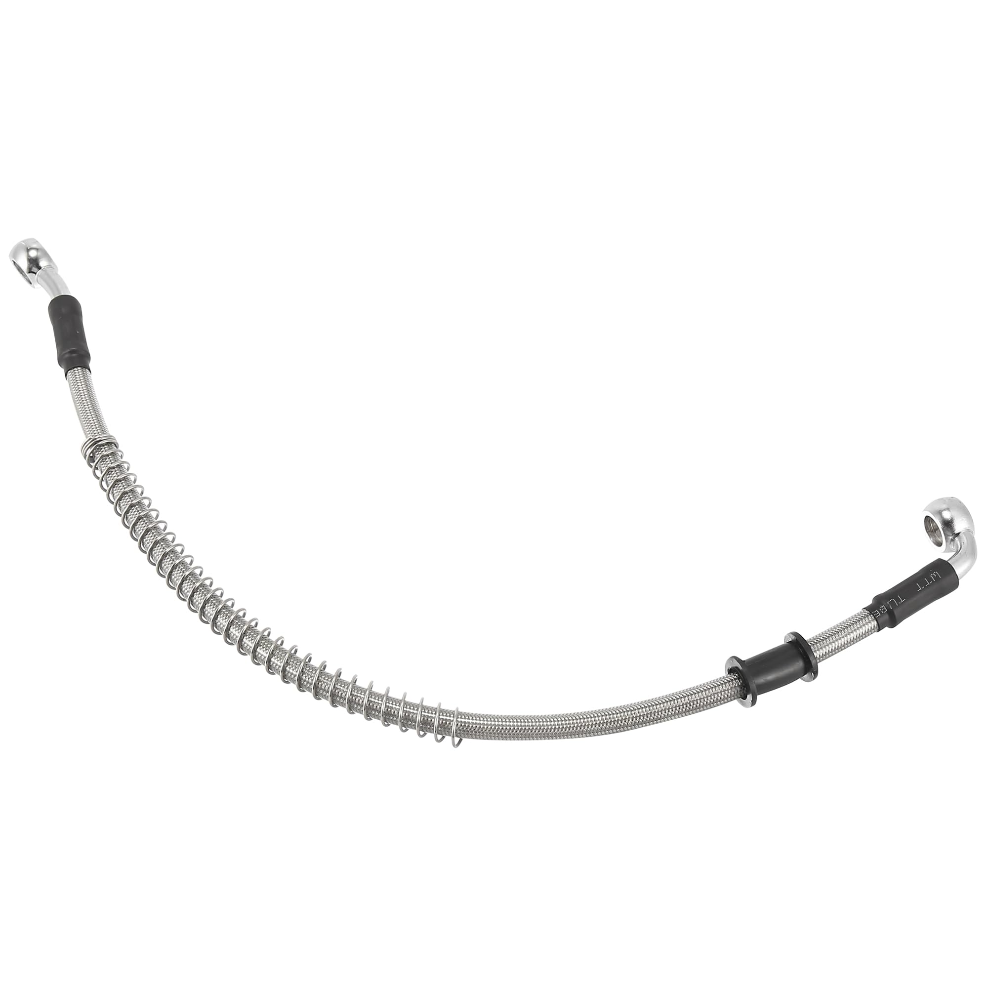 Motoforti Universal 40 cm 15.75" Manguera de Aceite para Freno y Embrague de Motocicleta, Tubo de Línea Hidráulica Reforzada, Acero Inoxidable Trenzado, Tono Plateado