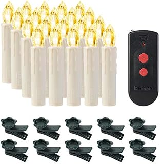 SHYOSUCCE 20pcs Flameless LED Candle Lights Flickering Christmas Tree Candles with Remote, Warm White Taper Candles for Christmas, Weddings, Birthdays, Parties