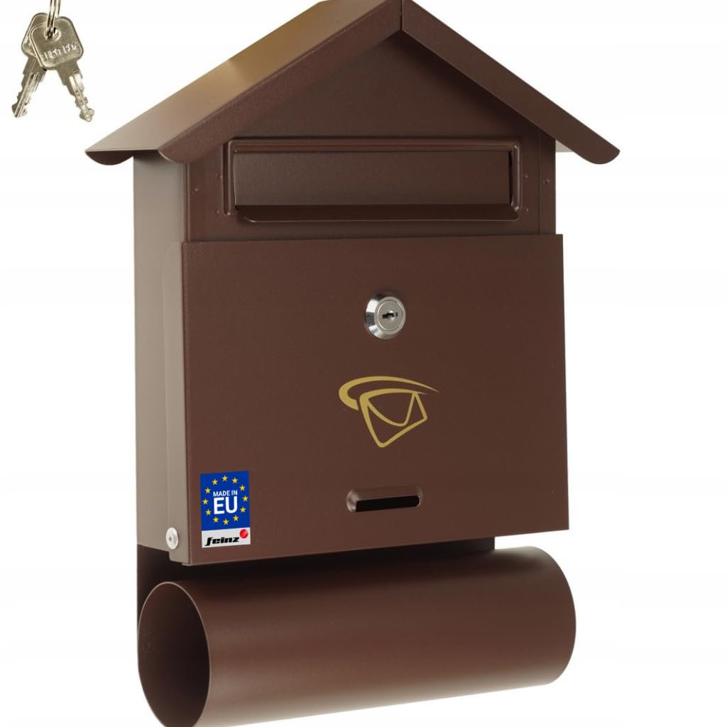 Cassetta postale in acciaio inox, marrone