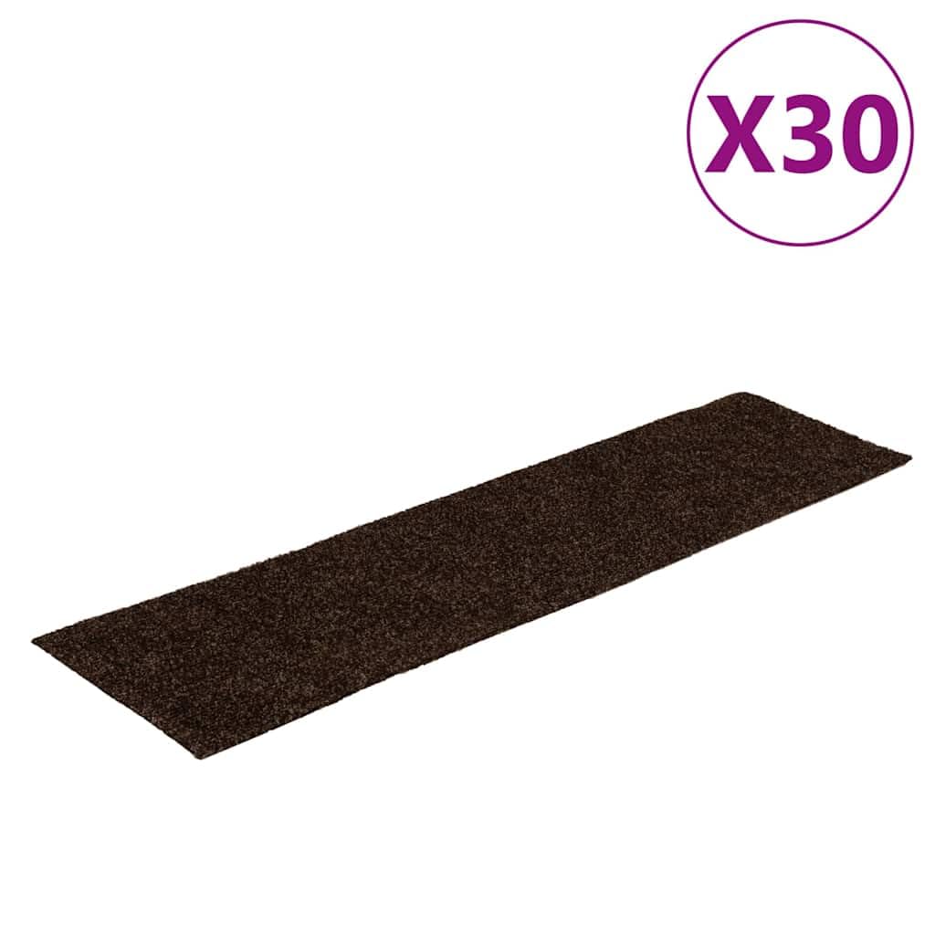 Lot de 30 tapis d'escalier autocollants, 76 x 20 cm, marron