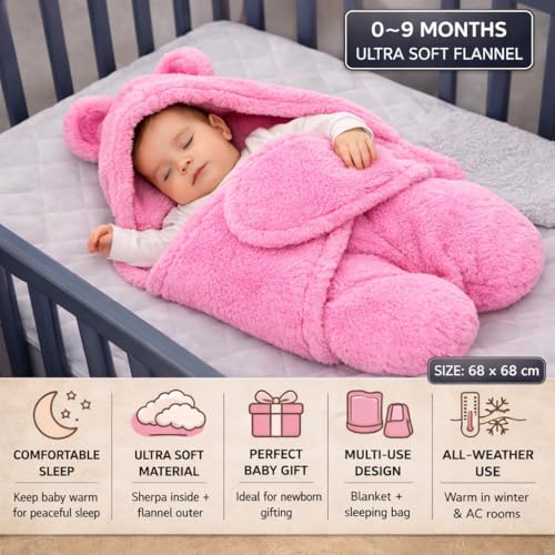 Image of BRANDONN Baby Blanket Newborn Carry Nest | Soft & Breathable Lounger for Newborn | Portable Bedding for Supervised Rest & Travel | Lightweight Infant (0-9 Months)