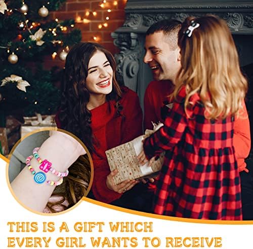 Jadive 12 Pcs Colourful Wooden Bracelets Set Wooden Jewellery Childrens Bracelets Girls Party Bag Fillers for Kids Bracelets Girls Little Princess Party Jewellery Stocking Filler Gift Supplies