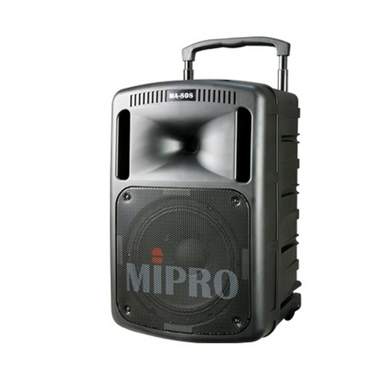 MIPRO MA-808PAB Portable PA System front view with control panel and speaker grille.