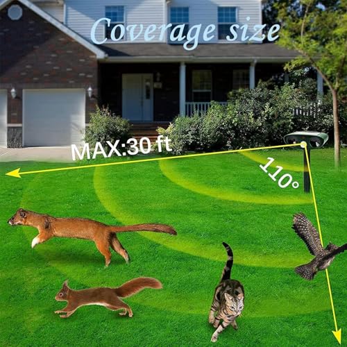 Katzenschreck Ultraschall,Solar Tiervertreiber Katzenabwehr, Ultraschall Abwehrmittel Hundeschreck Marderschreck mit Bewegungsmelder für Katzen, Hunde, Mäuse,Vögel, Marder