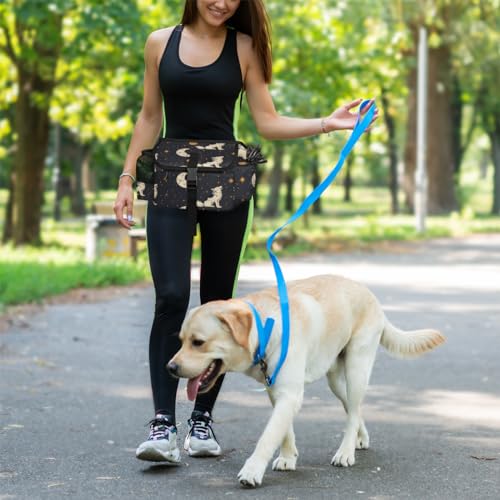 CHdoomuu Bolsas de petisco para cães, cintura estampada com alça ajustável, com cinto para treinamen