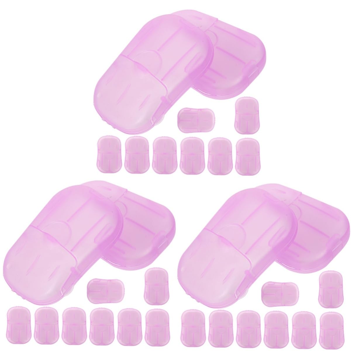ifundom 3sets Portable Travel Soap Sheets Convenient Hand Wash Soap Slices for Outdoor Camping and Travel for Adults 15boxes*3